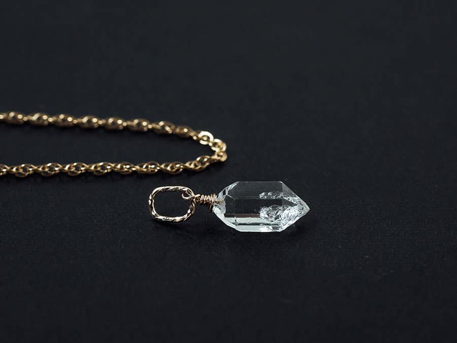 【Y-bijou】K14GFハーキマーダイヤモンド チャームネックレス-6